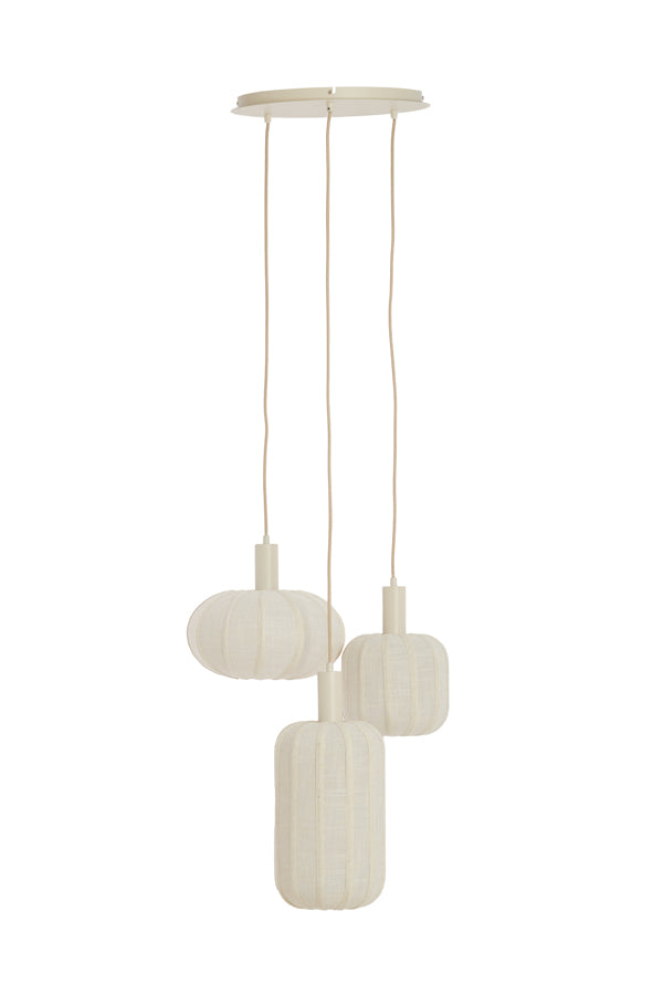 Hanging lamp 3L 38x34 cm TUFIA linen cream | House of Isabella UK
