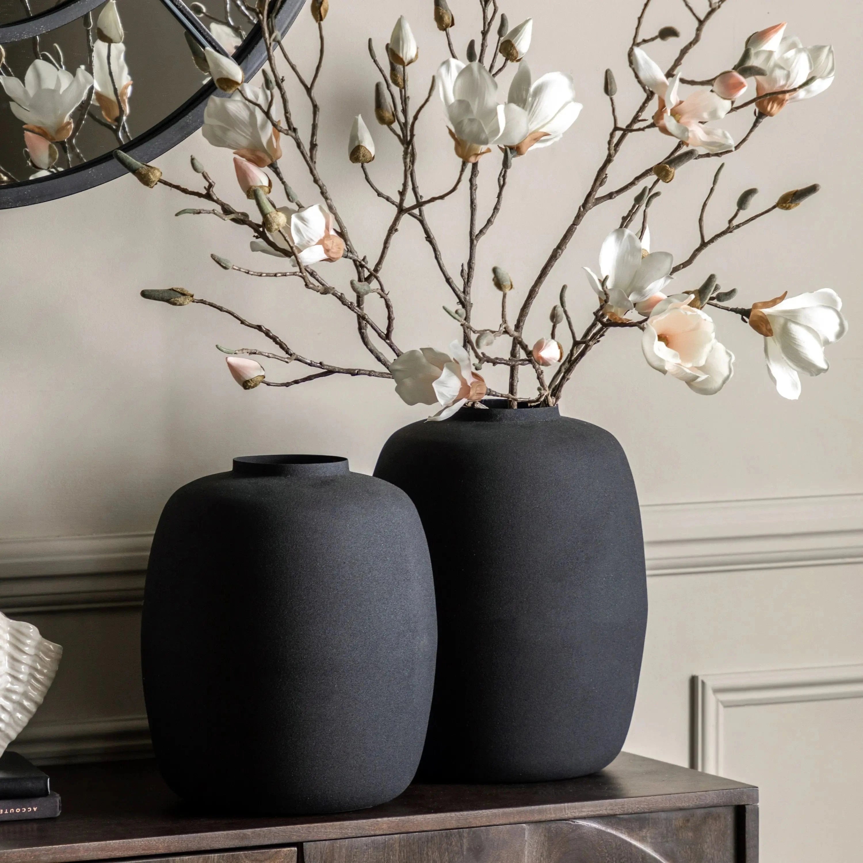 Zila Vase Black Set of 2 | House of Isabella UK