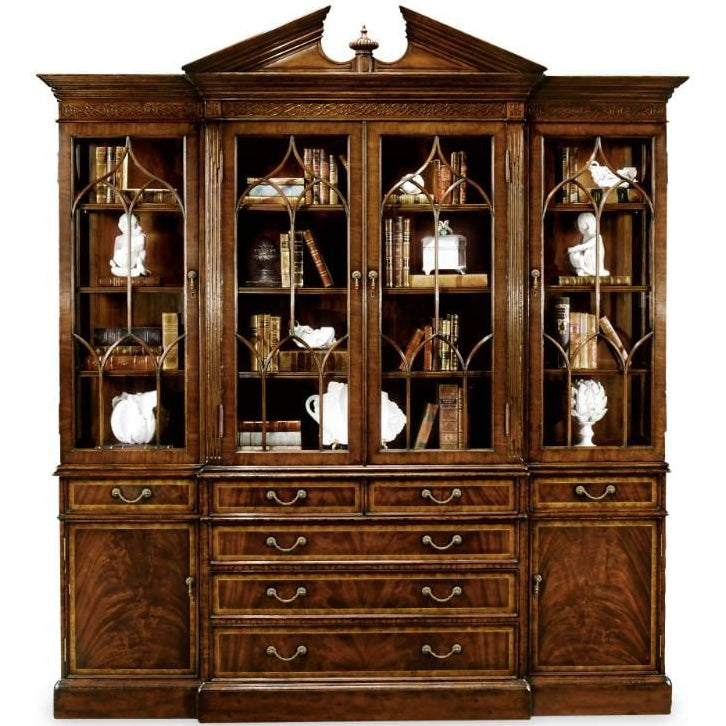 George II Triple Mahogany Display Cabinet with Drawers