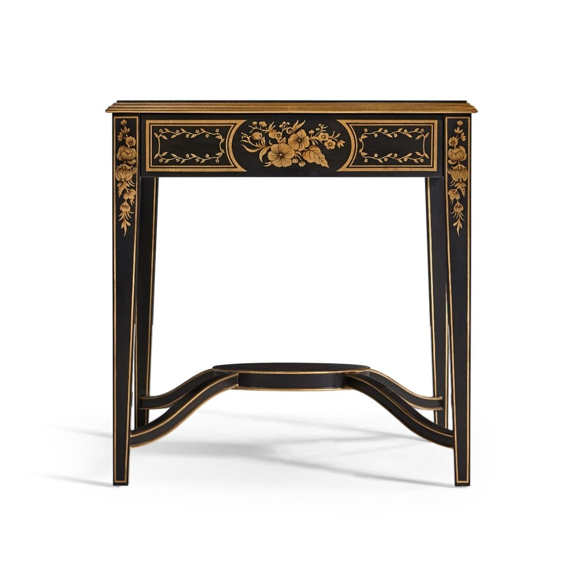 Black & Églomisé Square Side Table