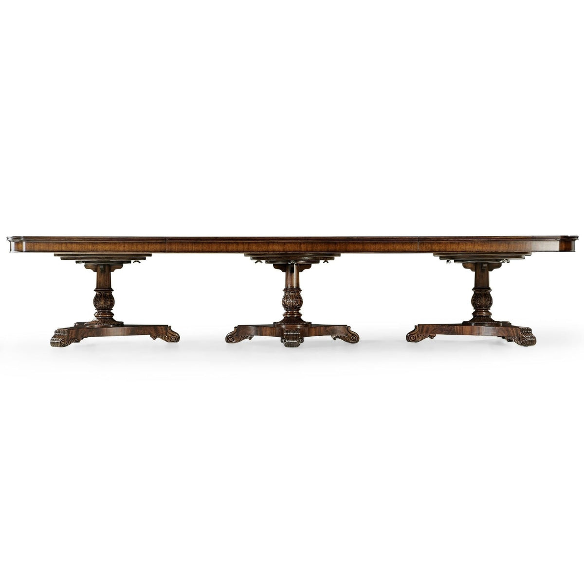 Mahogany Triple Pedestal Extending Dining Table - 402.2 - 514.4cm