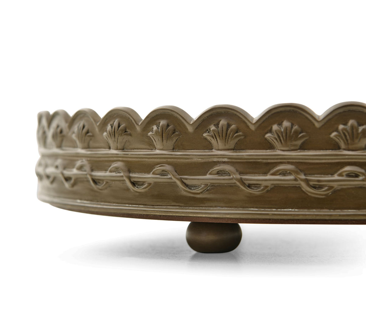 Small Circular Seaweed Marquetry Tray