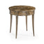 Round Bleached Walnut Side Table