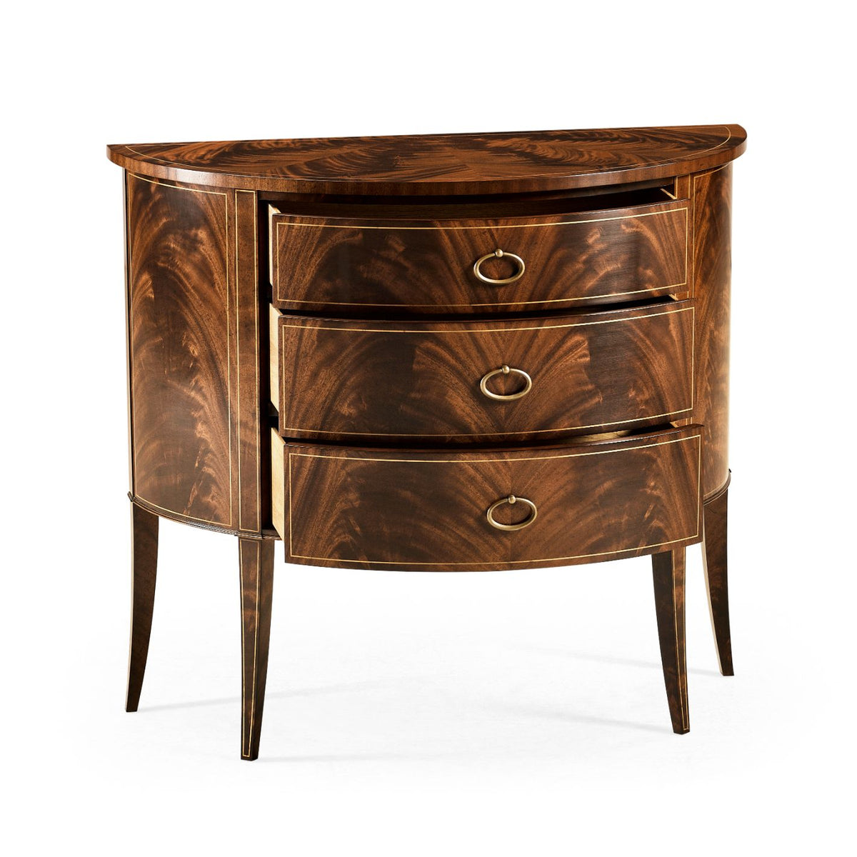 Biedermeier style mahogany demilune cabinet