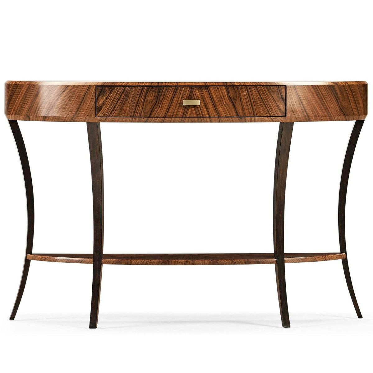 Art Deco Satin Demilune Console Table - Large