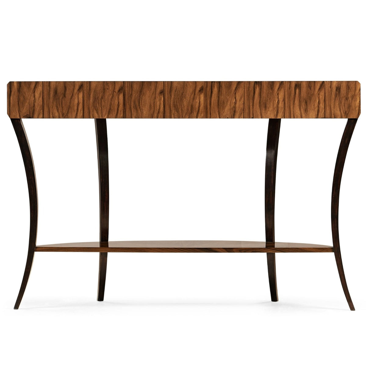 Art Deco Satin Demilune Console Table - Large