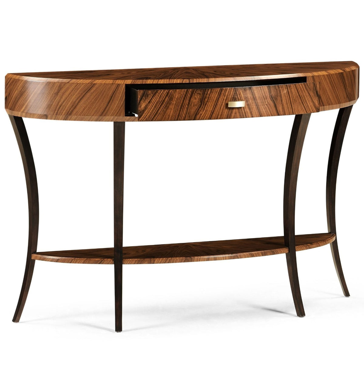 Art Deco Satin Demilune Console Table - Large