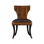 Dining Chair High Lustre Klismos in Brown Leather