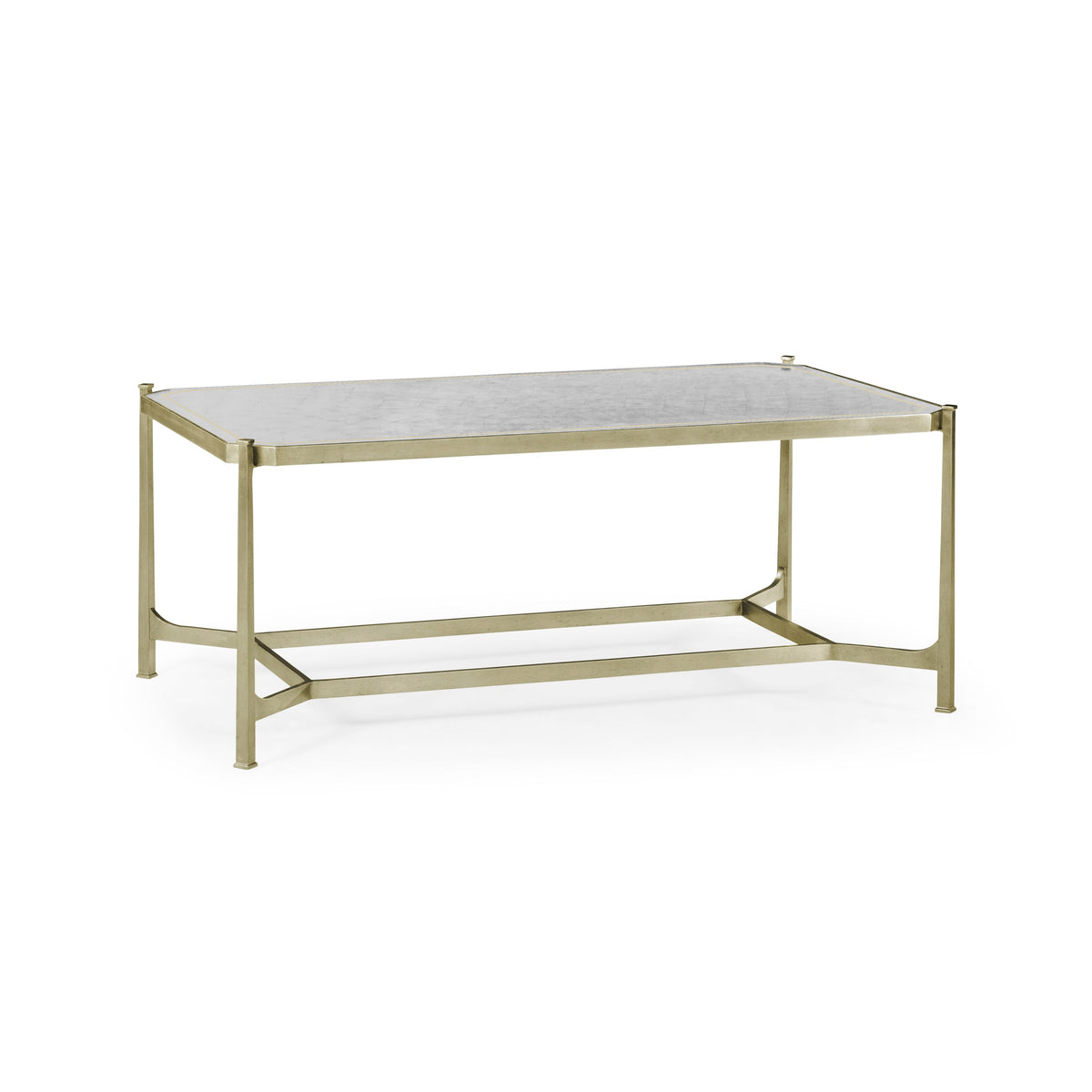 Rectangular Coffee Table Contemporary in Eglomise - Silver