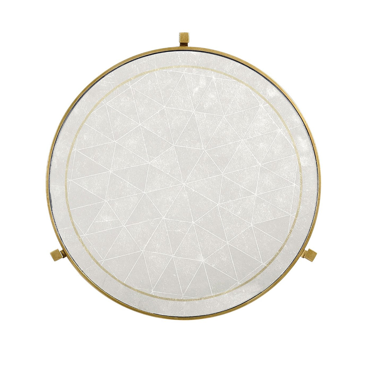 Round End Table Contemporary in Eglomise - Gilded.