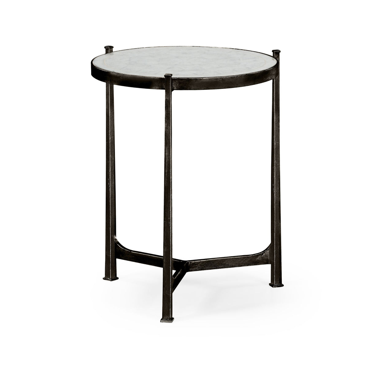 Round End Table Contemporary in Eglomise - Bronze