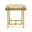 Bench Contemporary in White Leather - Gilded