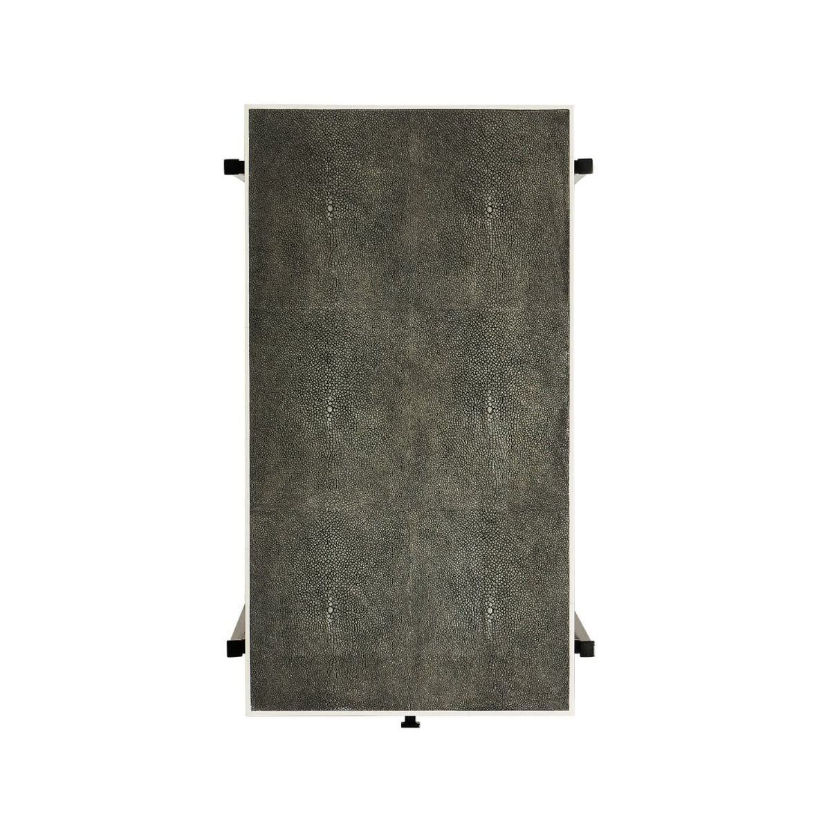 Side Table with Drawer Contemporary in Anthracite Shagreen - Bronze