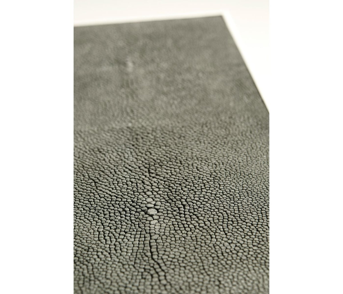 Side Table with Drawer Contemporary in Anthracite Shagreen - Bronze
