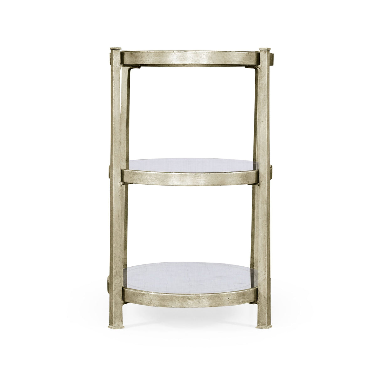 Small Oval Side Table Contemporary Three-Tier - Silver
