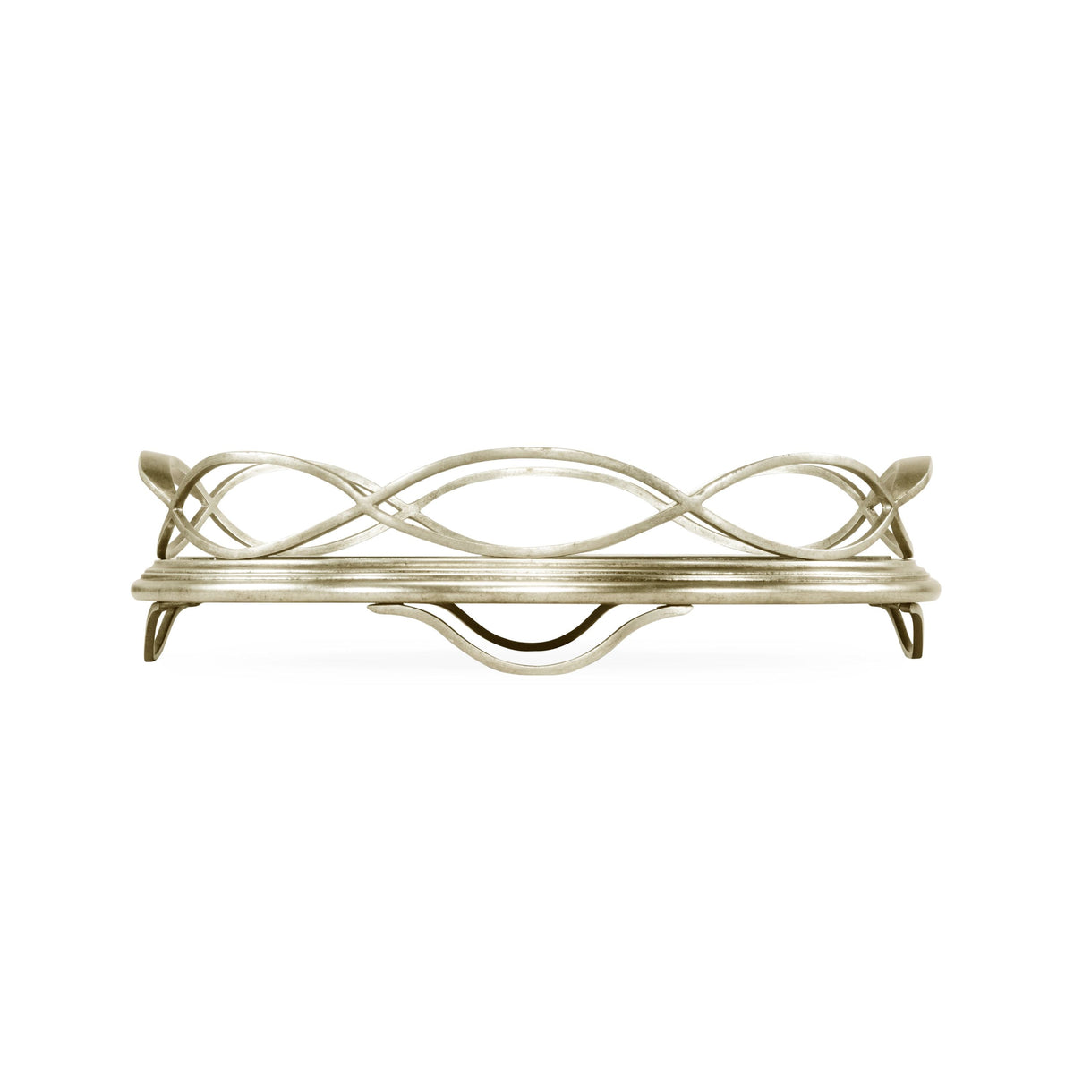 Round Tray Interlaced in Eglomise - Silver