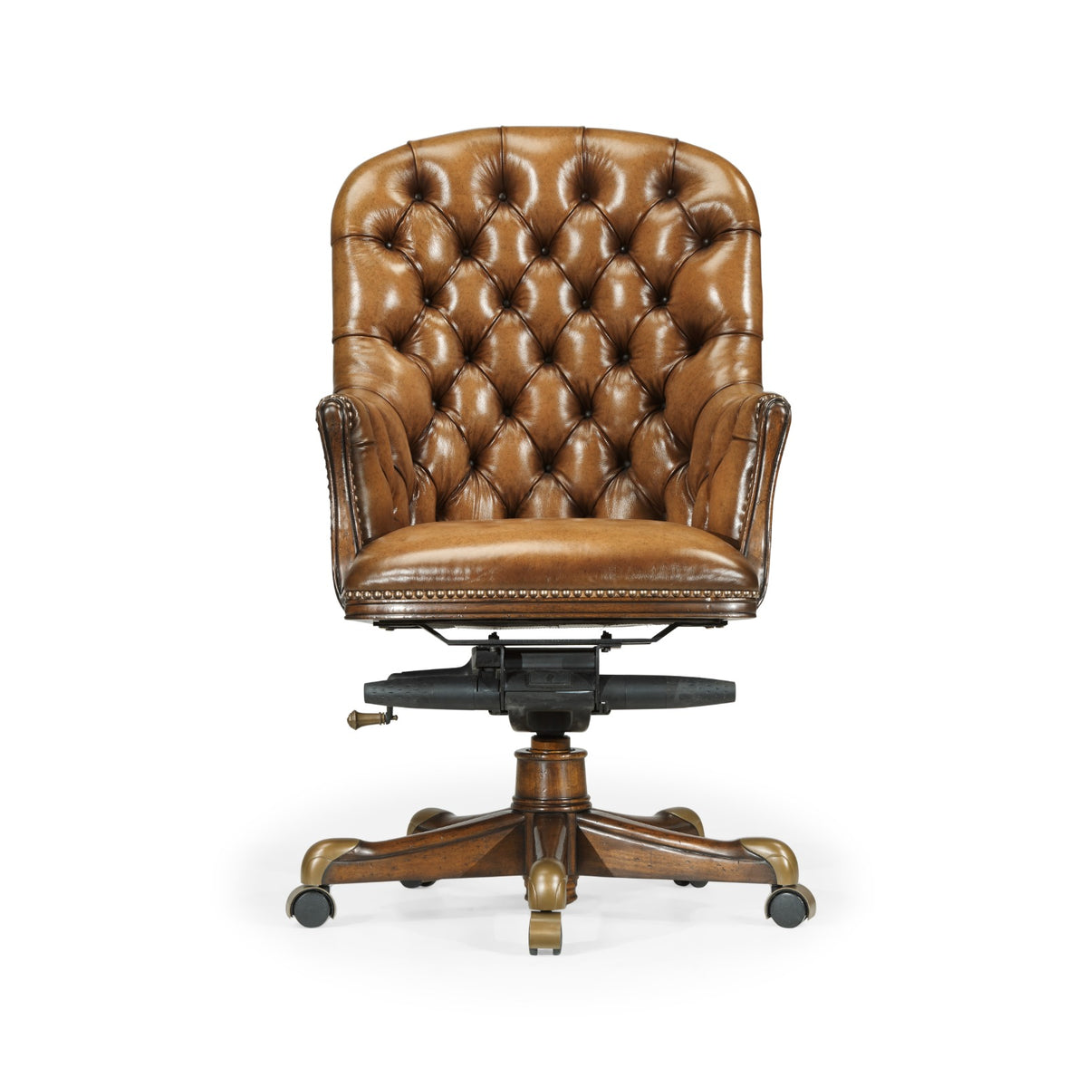 Chesterfield Style High Back Walnut Office Chair