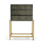 1930s Chest of Drawers in Anthracite Gilded Shagreen - Small