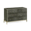 Large Chest of Drawers 1930s in Anthracite Shagreen - Silver
