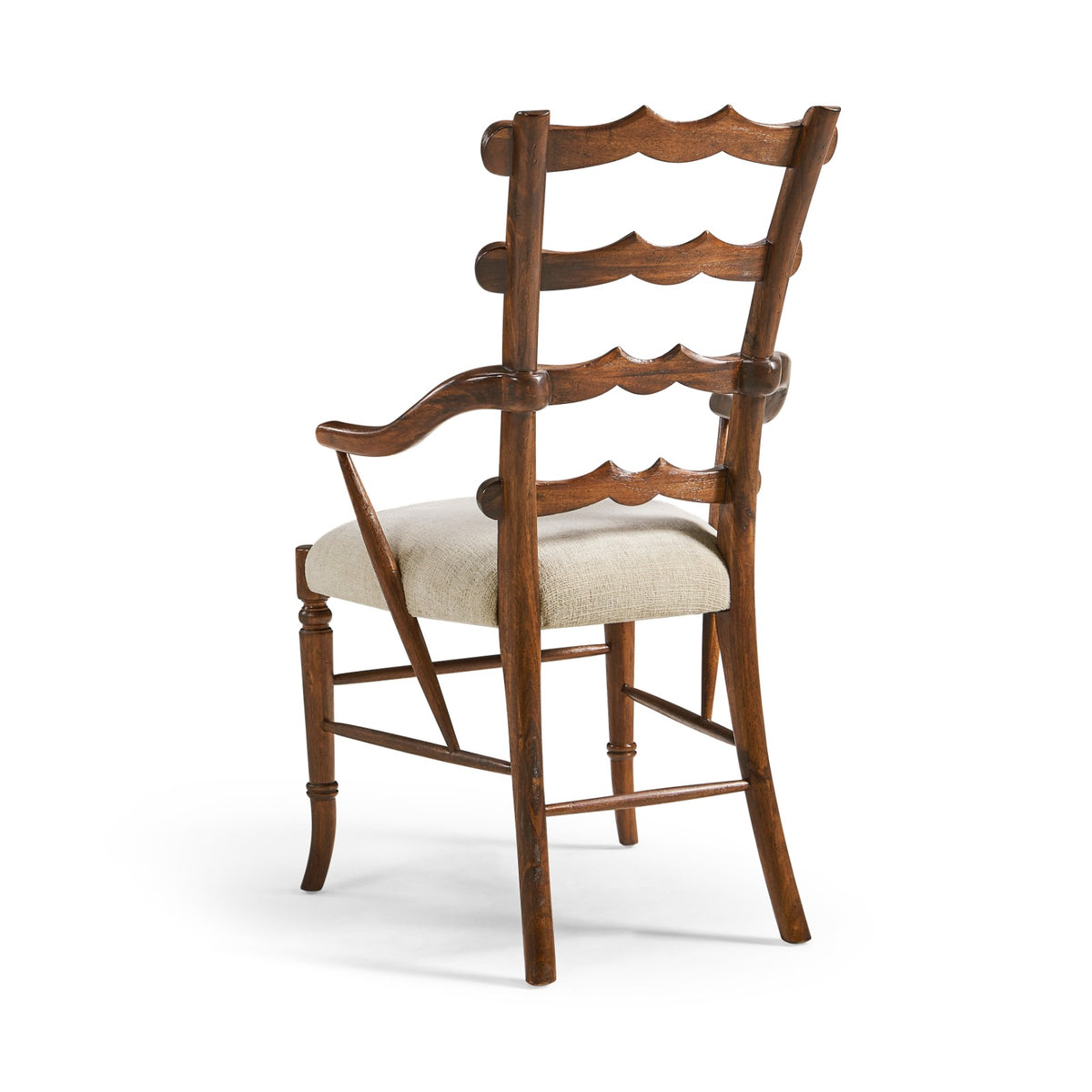 Walnut "Yoke" Ladderback Arm Chair in Shambala