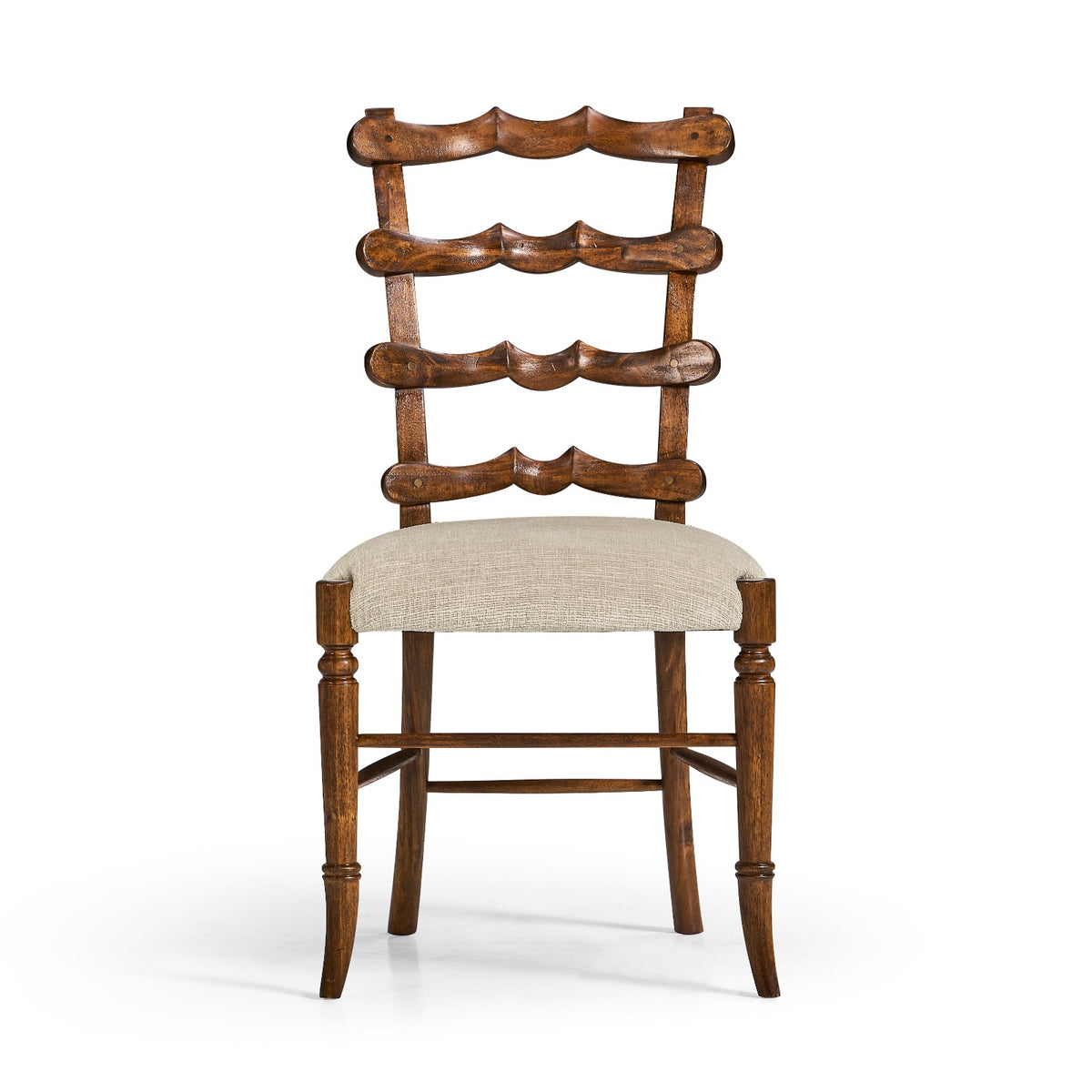 Walnut "Yoke" Ladderback Side Chair in Shambala