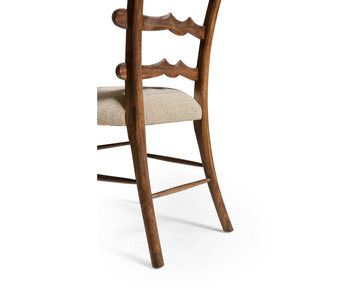 Walnut "Yoke" Ladderback Side Chair in Shambala