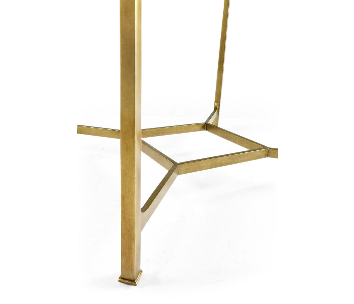 Square Side Table Contemporary with Glass Top - Gilded