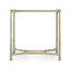 Square Side Table Contemporary with Glass Top - Silver
