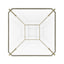 Square Side Table Contemporary with Glass Top - Silver