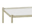 Square Side Table Contemporary with Glass Top - Silver
