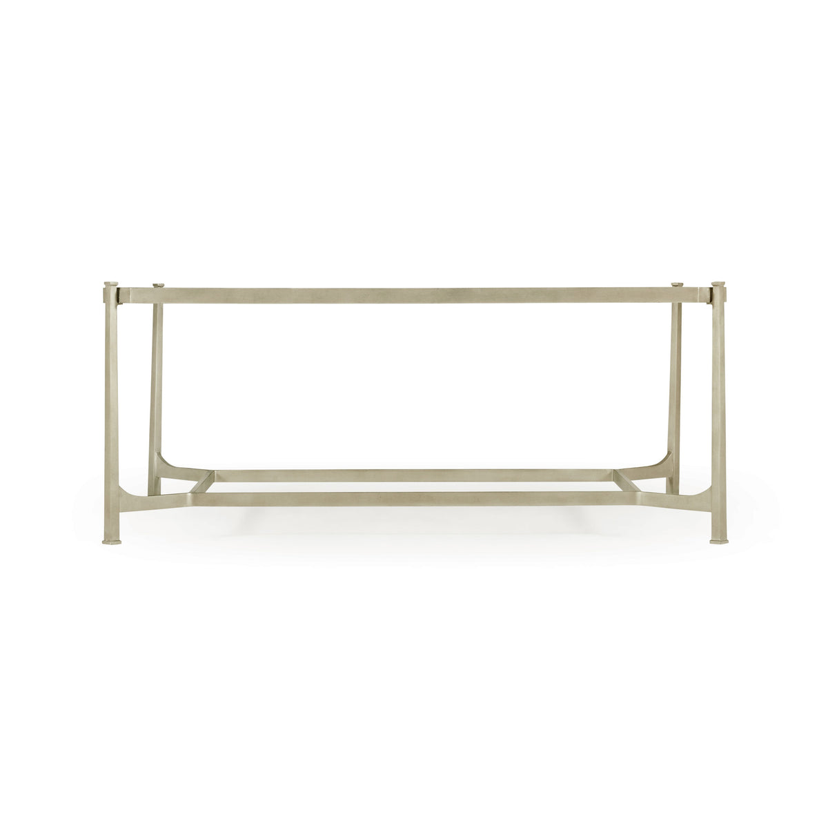 Coffee Table Contemporary with Glass Top - Silver
