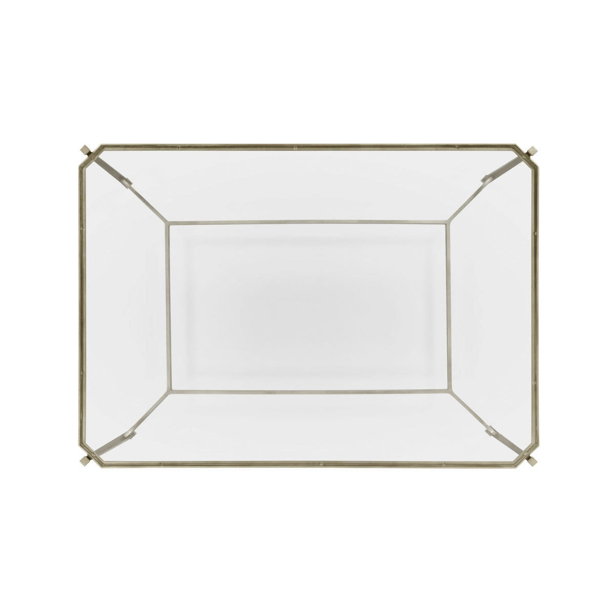 Coffee Table Contemporary with Glass Top - Silver