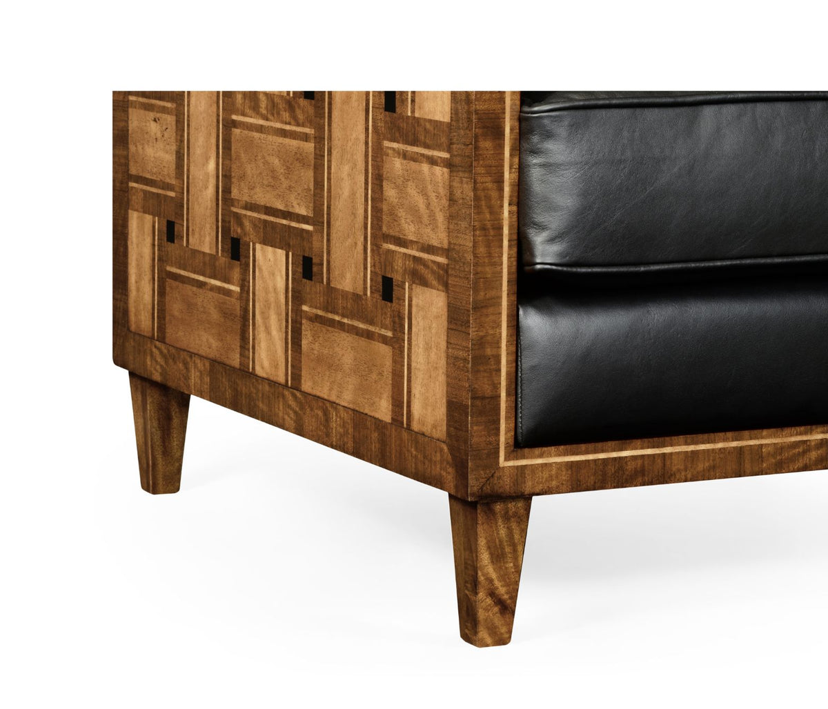 Club Chair Mid Century in Black Leather