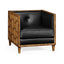 Club Chair Mid Century in Black Leather