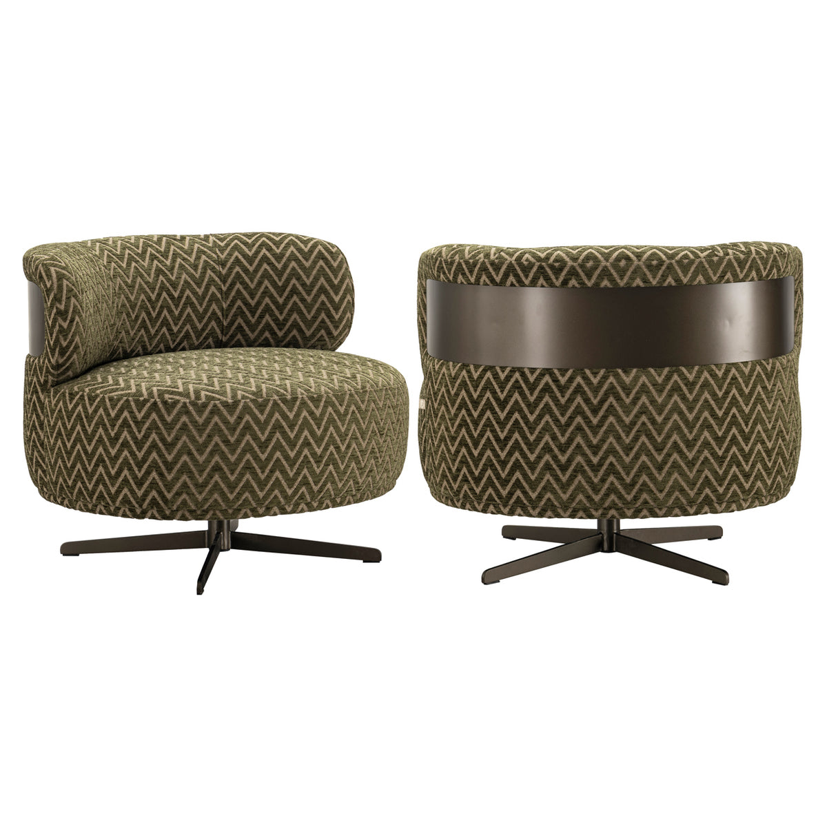 Lounge chair Lauren moss chevron swivel