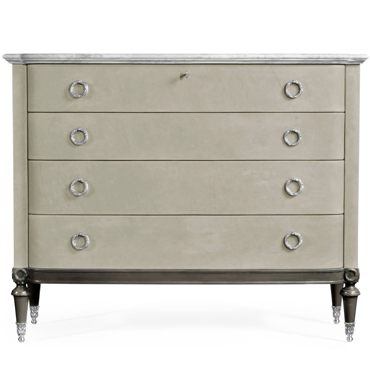 Chest of Drawers in Grey Leather