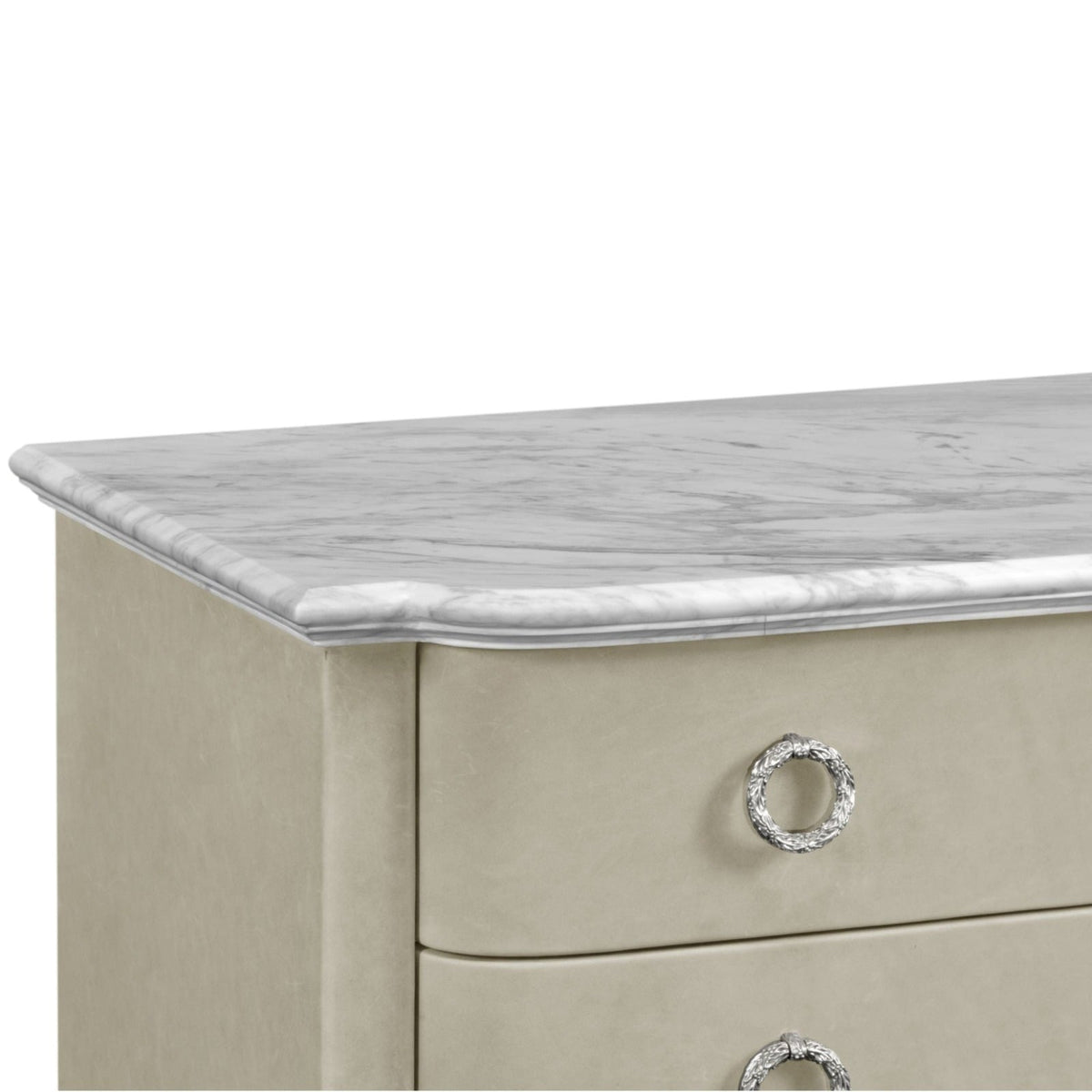Chest of Drawers in Grey Leather