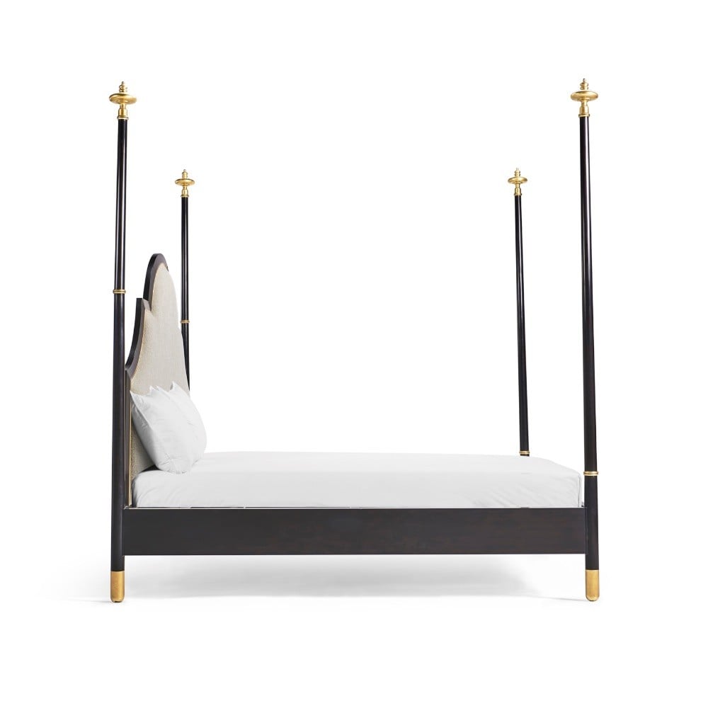Four Poster Fusion & Gilded UK Super King Bed Upholstered in Shambala F400