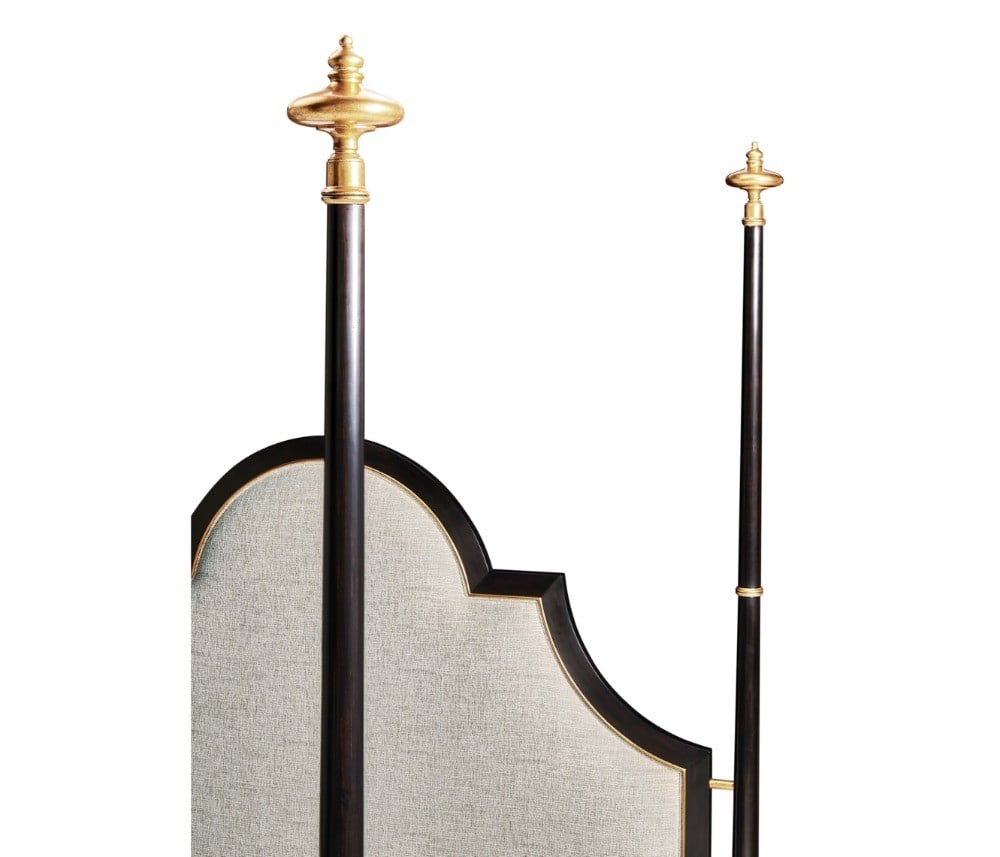 Four Poster Fusion & Gilded UK Super King Bed Upholstered in Shambala F400
