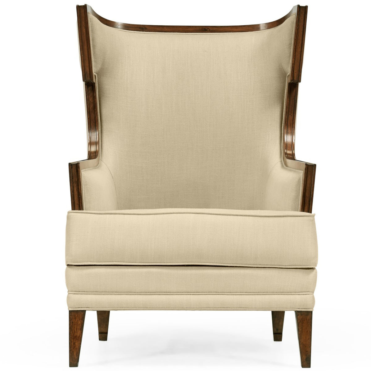 Walnut Greek Revival Armchair in Linen