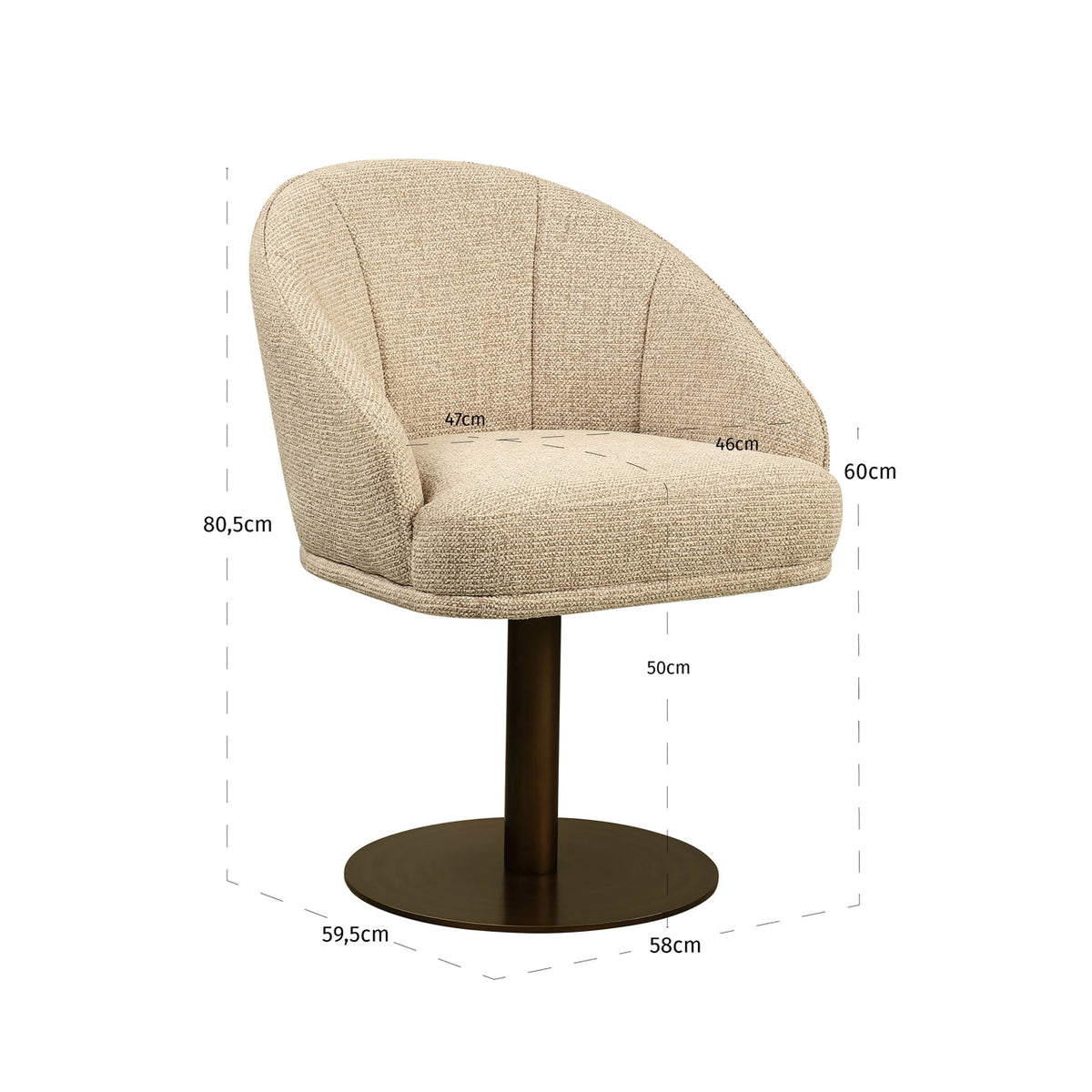 Dining chair Beverly natural fancy swivel