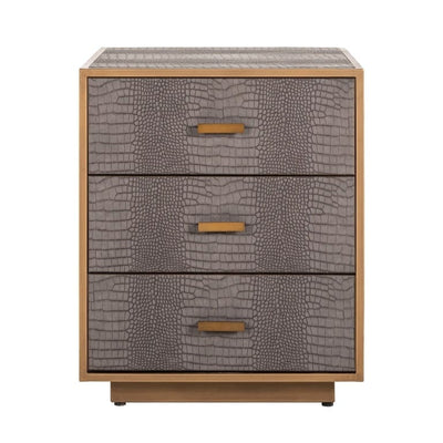 Nightstand Classio 3-drawers (Brushed Gold)