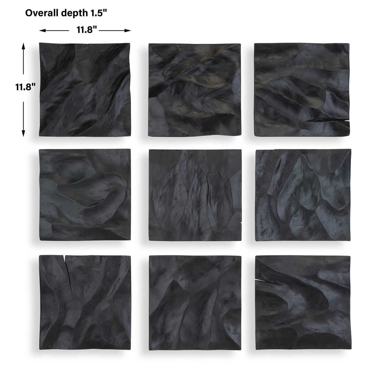 Uttermost Accessories Malosi Black Wood Wall Decor - Set of 9 House of Isabella UK