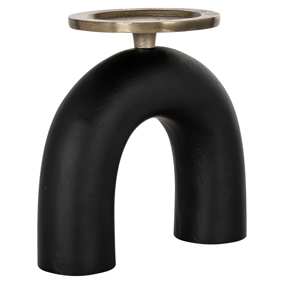 Candle holder Livi black/gold small