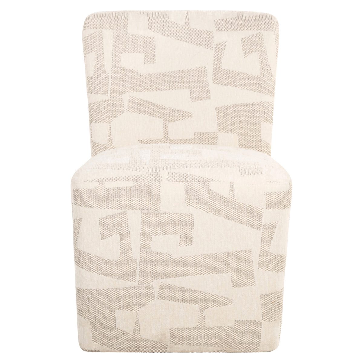 Dining chair Lorain beige graffic on wheels