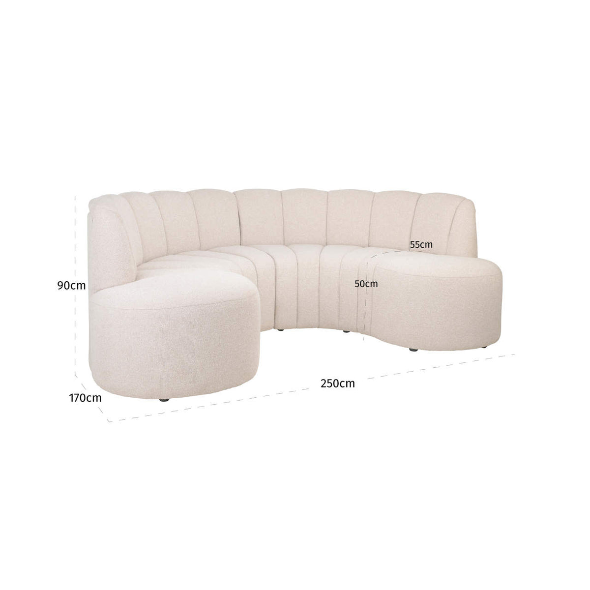 Dining bench Landmark lodge desert round - fully upholstered (Set of 2)