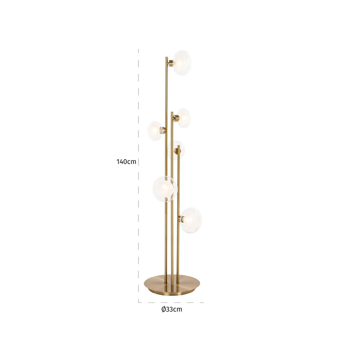 Floor lamp Luva brushed gold