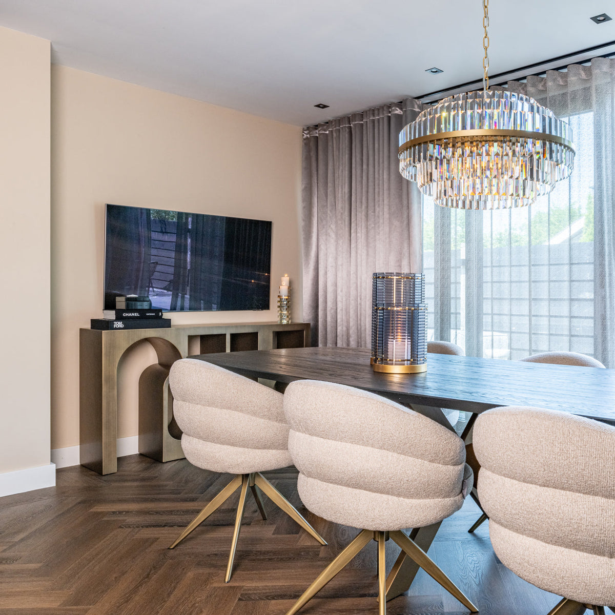 Chandelier Desire brushed gold medium