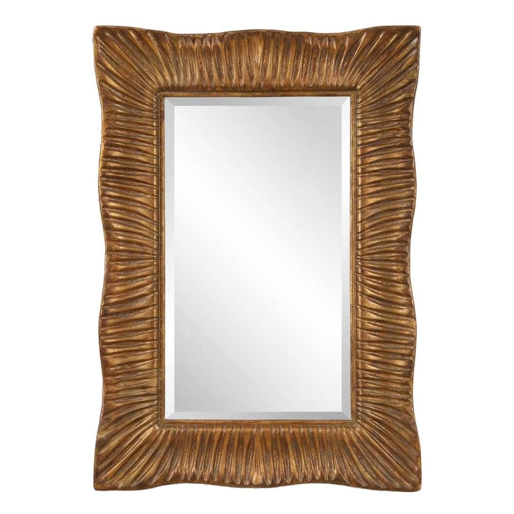 Uttermost Mirrors Emerson Scalloped Antique Gold Mirror House of Isabella UK