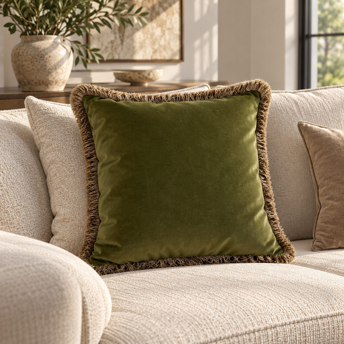 Malini Verona Olive Cushion